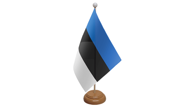 Estonia Small Flag with Wooden Stand